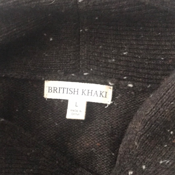 Men’s Brown Shawl Neck Sweater - Picture 3 of 6